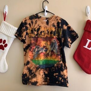 Led Zeppelin bleach dyed shirt